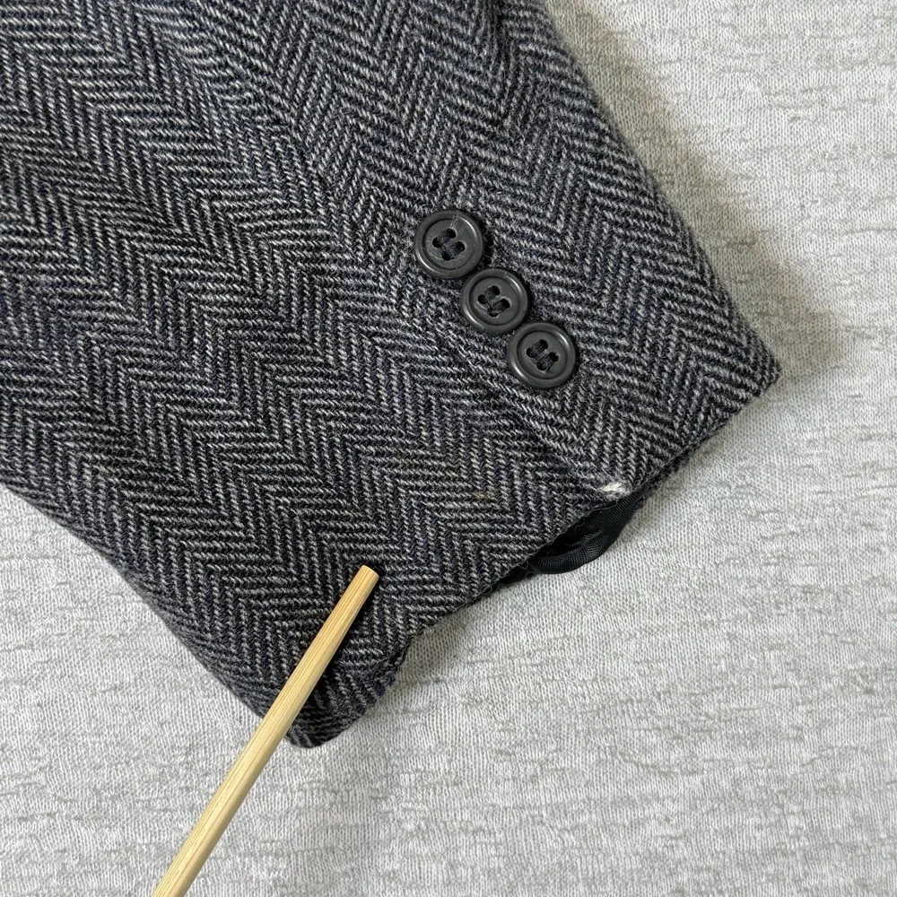 Vintage American Trend Men's Blazer Sport Coat 44R Gray Tweed Lambswool USA Made